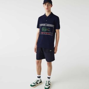 Lacoste Made in France Regular Fit Organic Cotton Polo Navy Blue | EZQW-51497