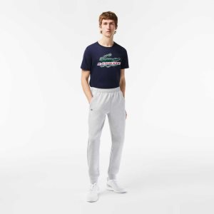 Lacoste Mesh Panels Trackpants Grey Chine / Light Grey | XZIG-34081