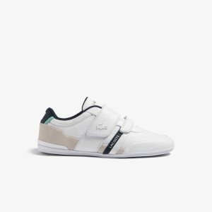 Lacoste Misano Strap Leather Sneakers White / Navy | QKXM-30521