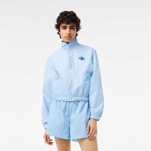 Lacoste Monogram Print Track Jacket Blue | YNLM-56107