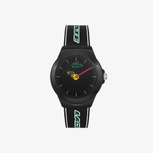 Lacoste Neocroc Black Silicone Strap Watch Black | KUNR-48015
