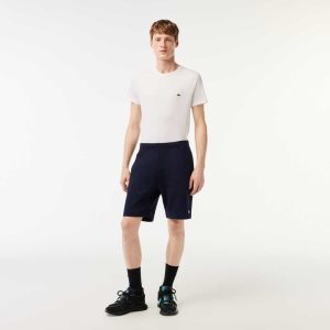 Lacoste Organic Brushed Cotton Fleece Shorts Navy Blue | URBG-80592