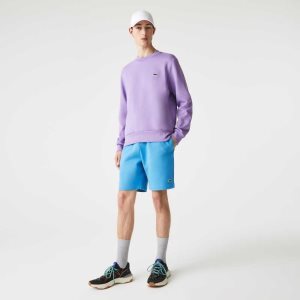 Lacoste Organic Brushed Cotton Fleece Shorts Blue | VAKD-16209