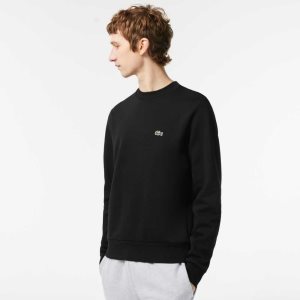 Lacoste Organic Brushed Cotton Sweatshirt Black | FAON-10563