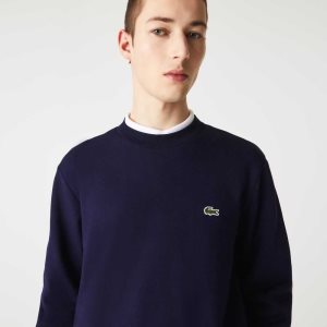 Lacoste Organic Brushed Cotton Sweatshirt Navy Blue | HILC-57861