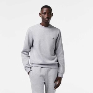 Lacoste Organic Brushed Cotton Sweatshirt Grey Chine | LRUM-61879