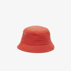 Lacoste Organic Cotton Bucket Hat Orange | DYHZ-84527