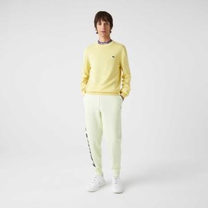 Lacoste Organic Cotton Crew Neck Sweater Yellow | YOVR-16972