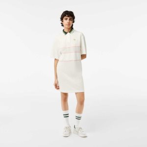 Lacoste Organic Cotton French Made Polo Dress White | EOWC-03154