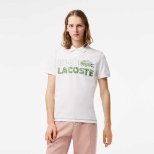 Lacoste Organic Cotton Printed Polo White | TOWS-24798