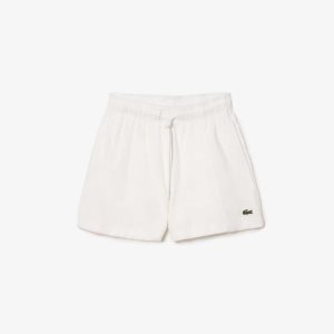 Lacoste Organic Cotton Terry Cloth Shorts White | IFEC-53698