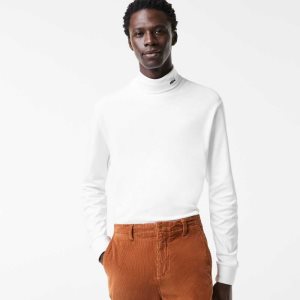 Lacoste Organic Cotton Turtleneck T-Shirt White | QSKN-91764