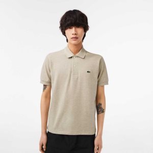 Lacoste Original L.12.12 Heathered Petit Pique Cotton Polo Beige | YFUR-27584