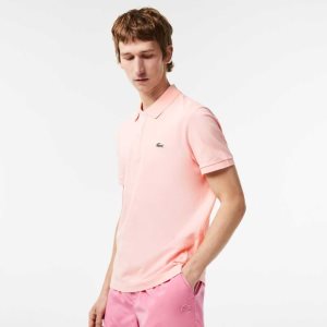 Lacoste Original L.12.12 Slim Fit Petit Pique Cotton Polo Pink | ECLT-35789