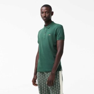 Lacoste Original L.12.12 Slim Fit Petit Pique Cotton Polo Green | SXPY-40932