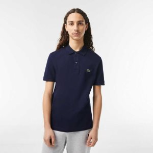 Lacoste Original L.12.12 Slim Fit Petit Pique Cotton Polo Navy Blue | ZVUL-32691