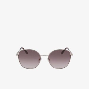 Lacoste Oval Metal Neoheritage Sunglasses Light Gold | MPJY-95728