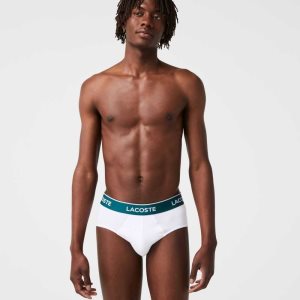 Lacoste Pack Of 3 Casual Briefs Black / White / Grey Chine | ERHF-95162
