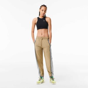 Lacoste Perforated Effect Track Pants Beige / Grey | CFAR-81250