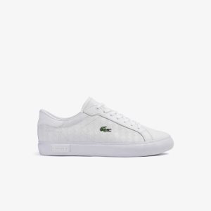 Lacoste Powercourt Leather Sneakers White/White | SZVN-83916