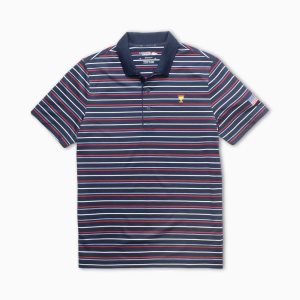Lacoste Presidents Cup SPORT Striped Polo Navy Blue / White / Red / Blue | DFEL-96584