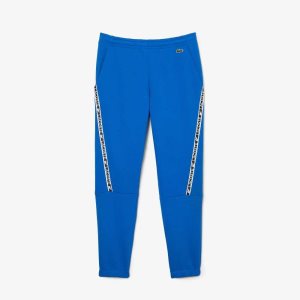 Lacoste Printed Bands Trackpants Blue | ZNYJ-46971