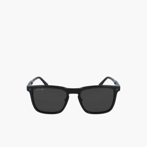 Lacoste Rectangle Acetate Paris Polo Sunglasses Matt Black | FWHR-42906