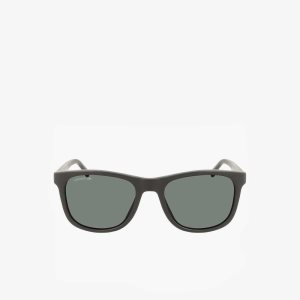 Lacoste Rectangle Recycled PET Injected Beach Pack Sunglasses Black/Orange | YMNW-04319