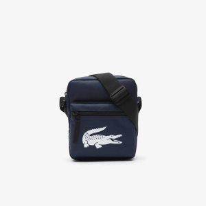 Lacoste Recycled Fiber Shoulder Bag Peacoat | TGYE-87956