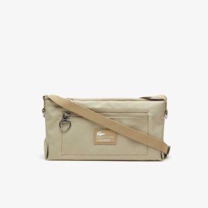 Lacoste Recycled Fiber Zipped Bag Brindille | ZGRN-06175