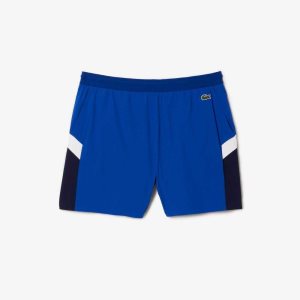 Lacoste Recycled Polyamide Colorblock Swim Trunks Blue / Navy Blue / White | XABE-35198