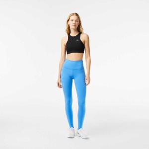 Lacoste Recycled Polyester Tapered Leggings Blue | RNAL-07839