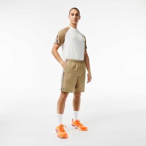 Lacoste Recycled Polyester Tennis Shorts Beige | ISFG-32875