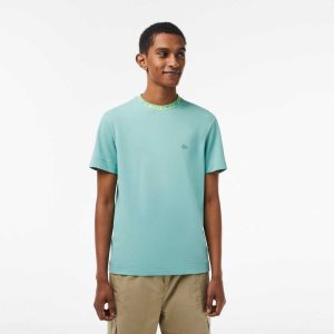 Lacoste Regular Fit Branded Collar T-Shirt Mint | TRVB-07839