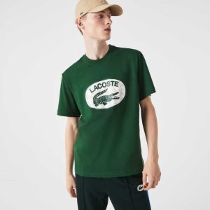 Lacoste Regular Fit Branded Monogram Print T-Shirt Green | PAEJ-64851