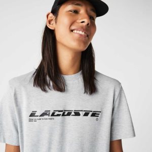 Lacoste Regular Fit Branded Pique T-Shirt Grey Chine | LYSF-72958