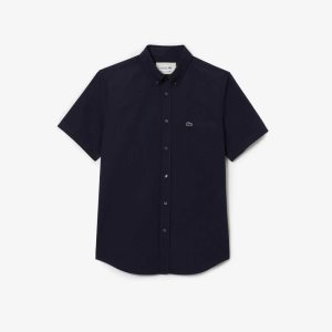 Lacoste Regular Fit Cotton Shirt Navy Blue | UARN-16374