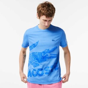 Lacoste Regular Fit Organic Cotton Jersey T-Shirt Blue | JBZC-60439