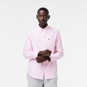 Lacoste Regular Fit Oxford Cotton Shirt Light Pink | LNBG-78490