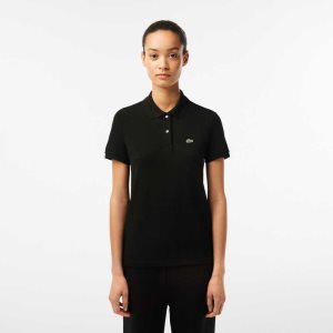 Lacoste Regular Fit Soft Cotton Petit Pique Polo Black | NOAD-29386