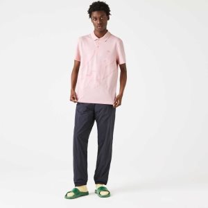 Lacoste Regular Fit Stretch Organic Cotton Polo Pink | MAZG-19756