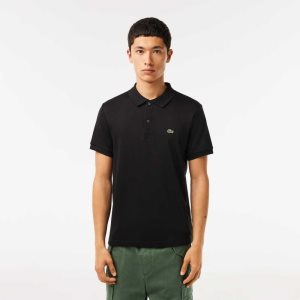Lacoste Regular Fit Ultra Soft Cotton Jersey Polo Black | SBNT-24657