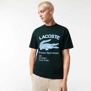 Lacoste Relaxed Fit Crocodile T-Shirt Green | XMOJ-54069