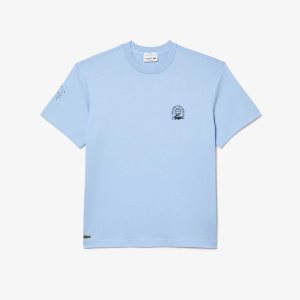 Lacoste Relaxed Fit Organic Cotton Jersey T-Shirt Blue | DTIK-20167