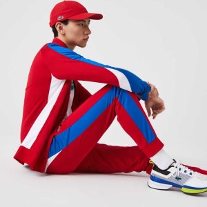 Lacoste SPORT Abrasion-Resistant Tennis Trackpants Red / Blue / White | YDXH-21395