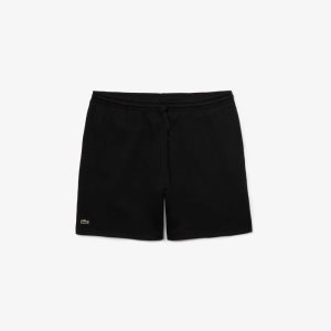 Lacoste SPORT Big Fit Fleece Shorts Black | ULBE-37824