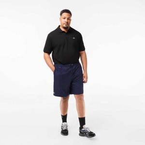 Lacoste SPORT Big Fit Jersey Lined Shorts Navy Blue | MEXK-81324
