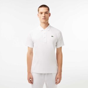 Lacoste SPORT Breathable Abrasion-Resistant Interlock Polo White | KCYO-43120