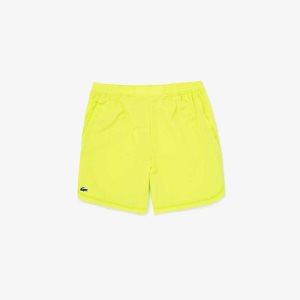 Lacoste SPORT Check Stretch Mesh Shorts Yellow | WQIE-82640