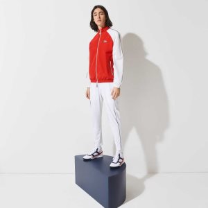 Lacoste SPORT French Sporting Spirit Edition Water-Resistant Zip Jacket Red / White / Navy Blue | PWLM-46092